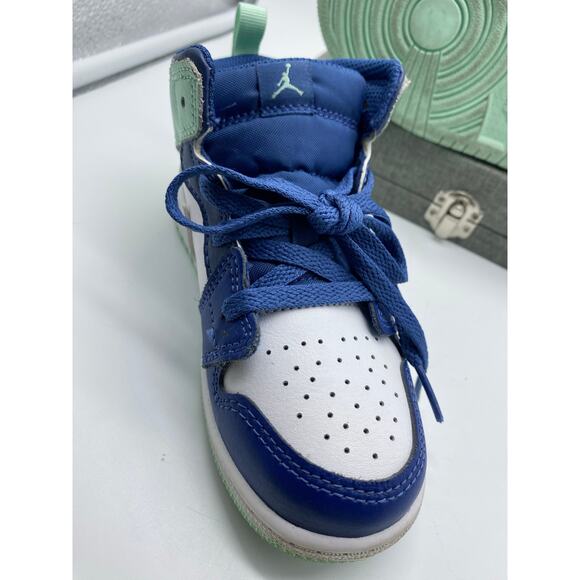 64073-413] Preschool Air Jordan Retro 1 MID 'Mystic Navy Mint size 10 C‎ - Picture 4 of 9